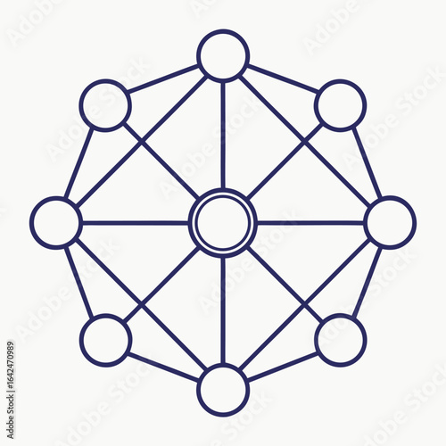  Aether grid modular node and link icon.