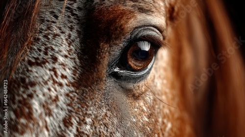 Closeup horse eye and face details