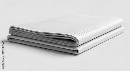 Stacked Blank Newspaper Pages Close-up