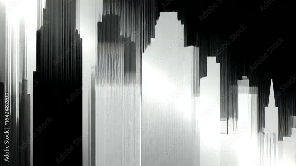 Abstract cityscape animation with pixel sorting effect, perfect for futuristic and technological Abstract cityscape animation with pixel sorting effect, perfect for futuristic and technological