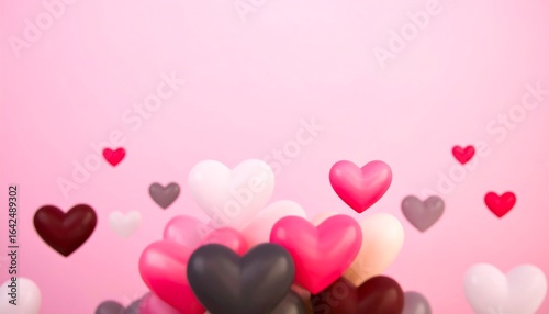 Heart balloons celebration background