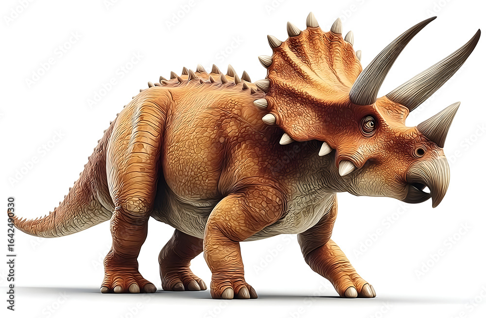 Fototapeta premium A realistic depiction of a dinosaur model showcasing its distinct features, capturing the essence of prehistoric wildlife.