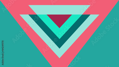 Geometric Abstract with Layered Teal and Pink Triangles shape pattern