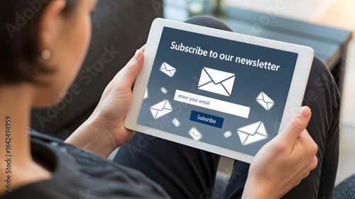 Subscribe to our newsletter on tablet, stay informed, get email updates today