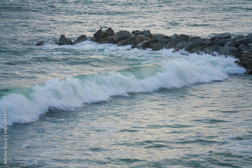 Fototapeta premium waves breaking on the rocks
