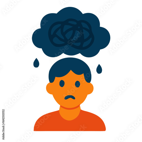 Illustration of a Distressed Person Representing Anxiety and Mental Health Awareness