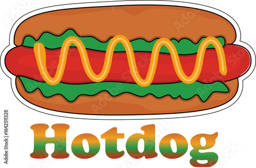 A simple vector illustration of a delicious hotdog