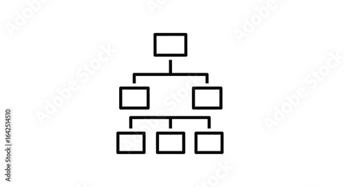 Simple black and white diagram illustrating a hierarchical structure with connected boxes.