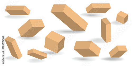 Cardboard box vector illustration on white.