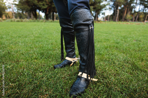 Traditional Huaso Attire: Leggings and Spurs in Focus