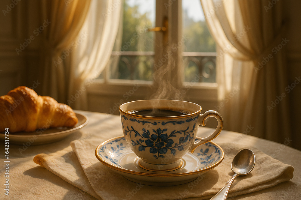 Obraz premium Coffee and Croissant