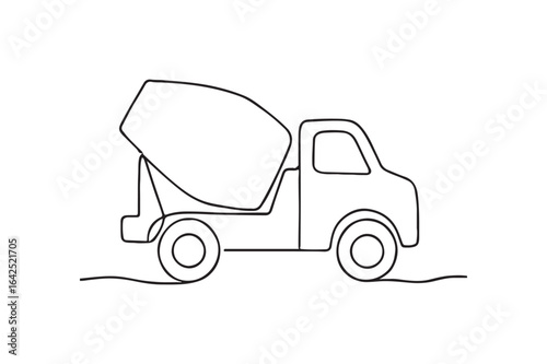 Cement Mixer continuous one line drawing minimalism design