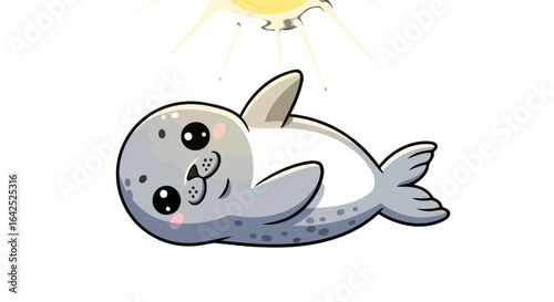 adorable baby seal basking in sunlight perfect for childrens products