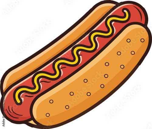 Hot dog vector design, Hot dog logo and icon  design in isolated background