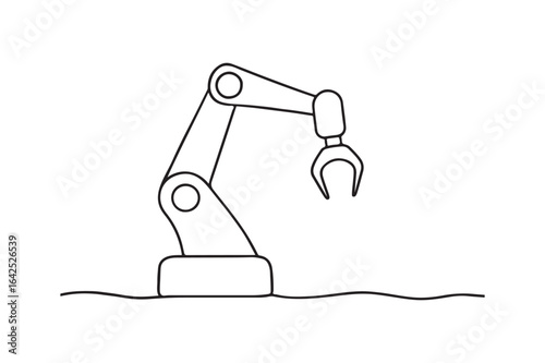 Robotic Arm continuous one line drawing minimalism design