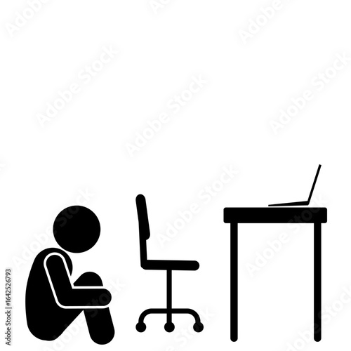 Stickman exhausted from overwork vector