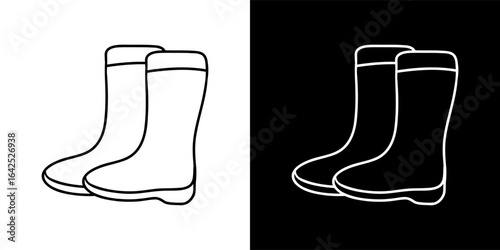 rubber boots garden footwear icon vector