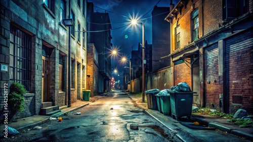 Abandoned Street Scene at Night