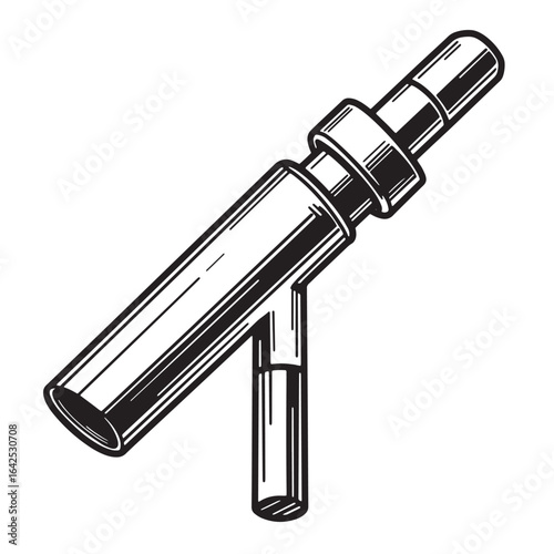Detailed black and white illustration of a scientific instrument or laboratory equipment