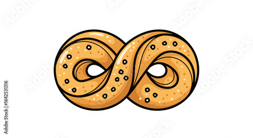 Endless bread loop design symbolizing infinite pastries or baked goods