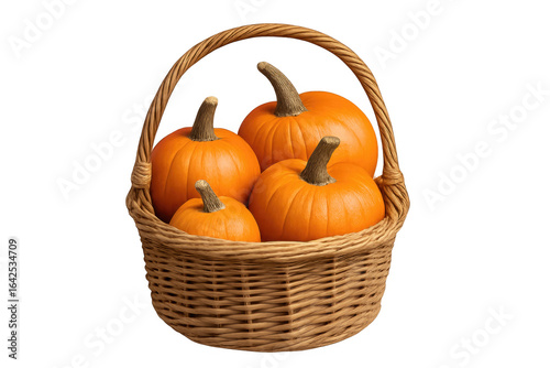 Wallpaper Mural Wicker basket overflowing with fresh pumpkins on transparent background Torontodigital.ca