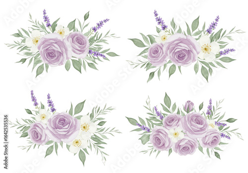 Floral bouquet arrangement isolated on transparent background
