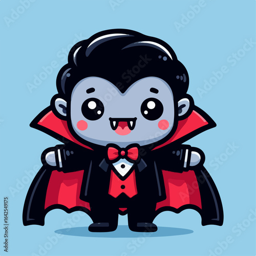 cute dracula flat illustration