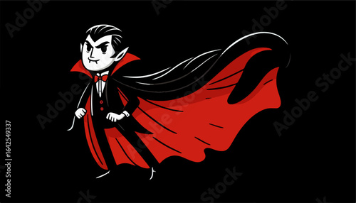 cute dracula flat illustration