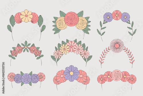 Various Floral Headbands and Wreaths flower crown assortment