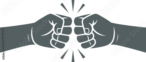 Minimal Illustration of Two Fists Bumping, Symbolizing Agreement and Teamwork