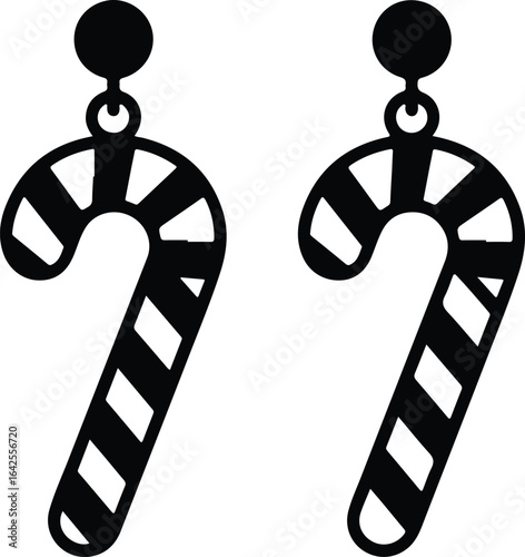 Stylish candy cane earrings for festive holiday fashion