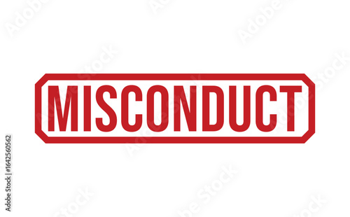 Red Misconduct Stamp Legal, Ethical Violation, and Transgression Concept for Workplace and Professional Standards