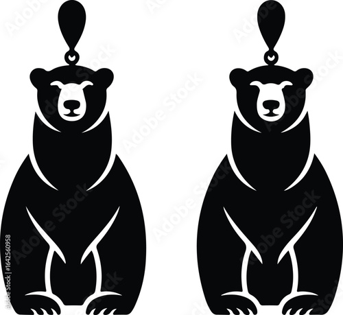 Chic bear shaped earrings for stylish everyday wear