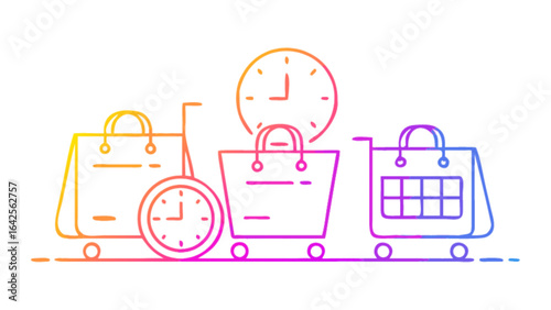 Online shopping time management delivery schedule planning e commerce retail sales promotion deals discount offers