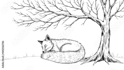 vector illustration of a  fox
