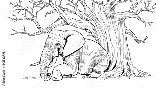 wild elephant vector illustration