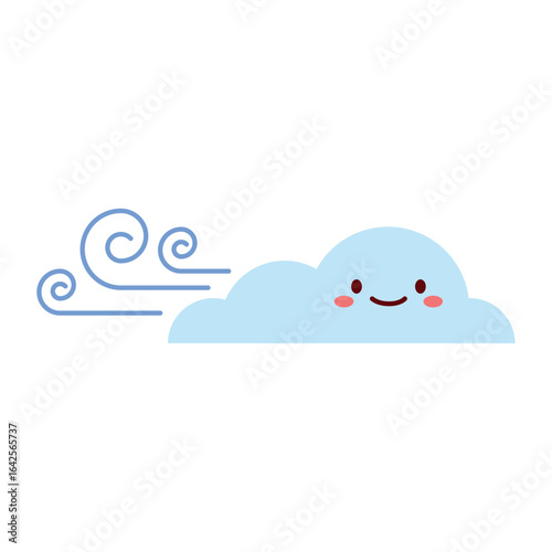 Wind Cloud Flat Vector Design