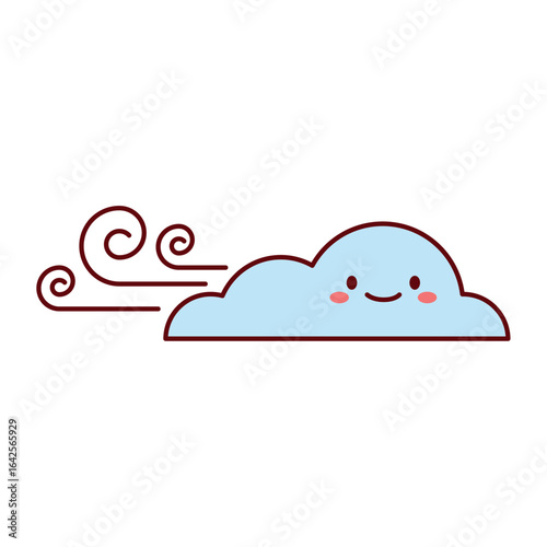 Wind Cloud Flat Vector Design