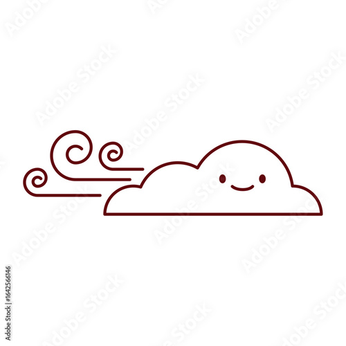 Wind Cloud Flat Vector Design