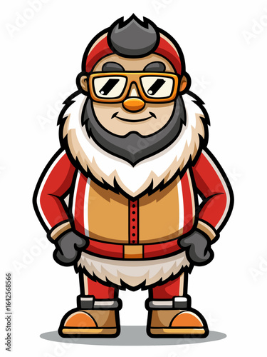 colorful illustration of a cartoon eskimo man mascot with traditional clothing, isolated on white background