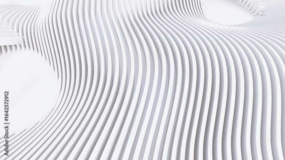 Obraz premium Abstract Curved Shapes. White Circular Background.