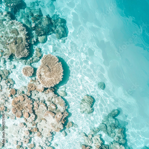 Minimalist Abstract Aerial Coral Reef