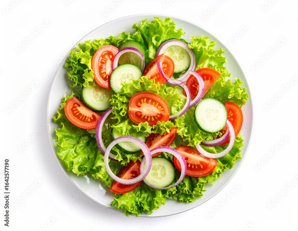 Fresh Garden Salad With Tomatoes Cucumbers and Red Onions Fresh Garden Salad With Tomatoes Cucumbers and Red Onions