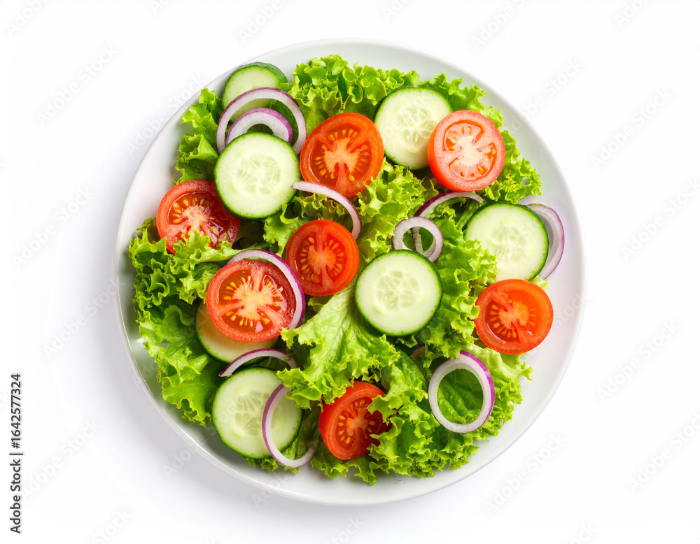 Delicious and Healthy Mixed Green Salad with Fresh Tomatoes Cucumber and Red Onions Delicious and Healthy Mixed Green Salad with Fresh Tomatoes Cucumber and Red Onions