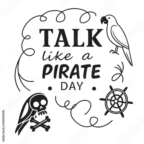 TALK LIKE A PIRATE DAY vector illustration