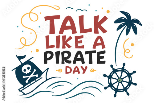 TALK LIKE A PIRATE DAY vector illustration