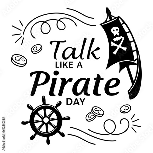 TALK LIKE A PIRATE DAY vector illustration