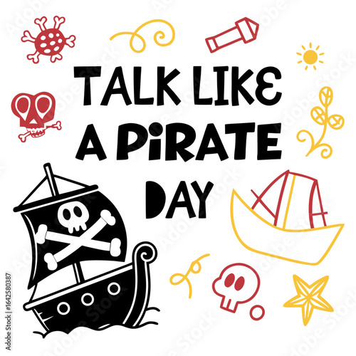 TALK LIKE A PIRATE DAY vector illustration