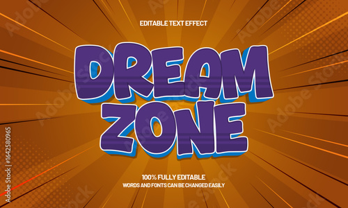 dream zone editable text effect with a gaming and play text style