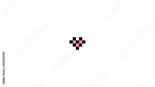 a cute pink pixel heart beat